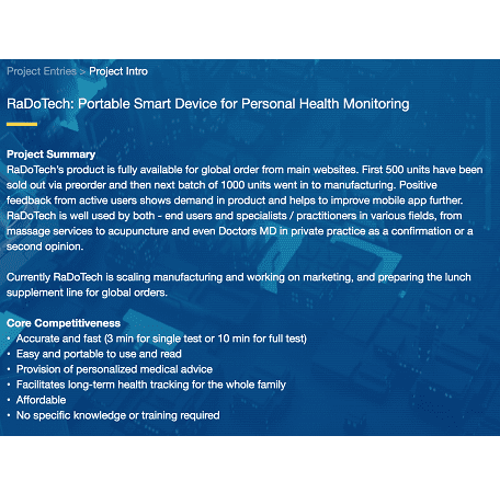 Описание проекта RaDoTech  на сайте международного конкурса  IPIEC Global проходящего в Китае
